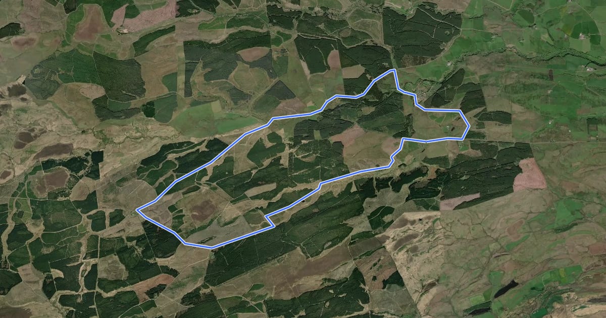 Маршрут Stonehaugh Trail на спутниковом снимке