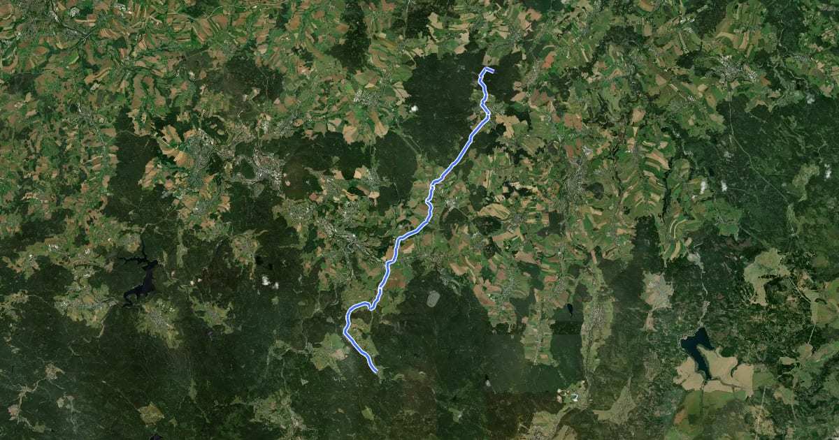 Маршрут Stoneman Miriquidi Road C: Greifensteine – Rittersgrün на спутниковом снимке