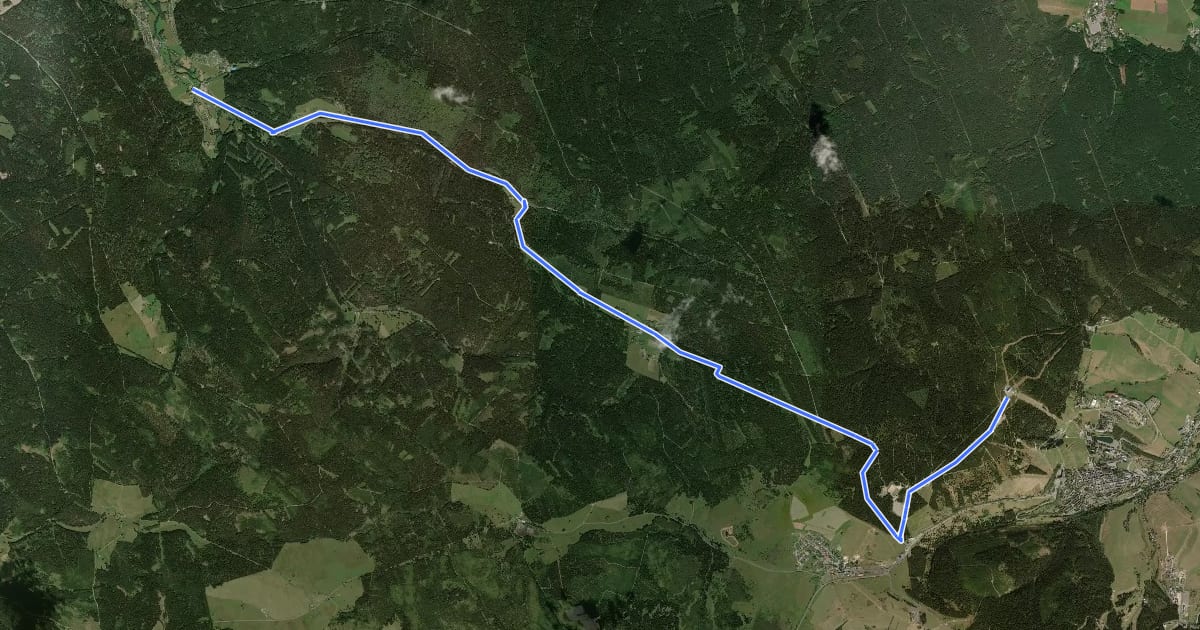 Маршрут Stoneman Miriquidi Road C: Rittersgrün – Fichtelberg на спутниковом снимке