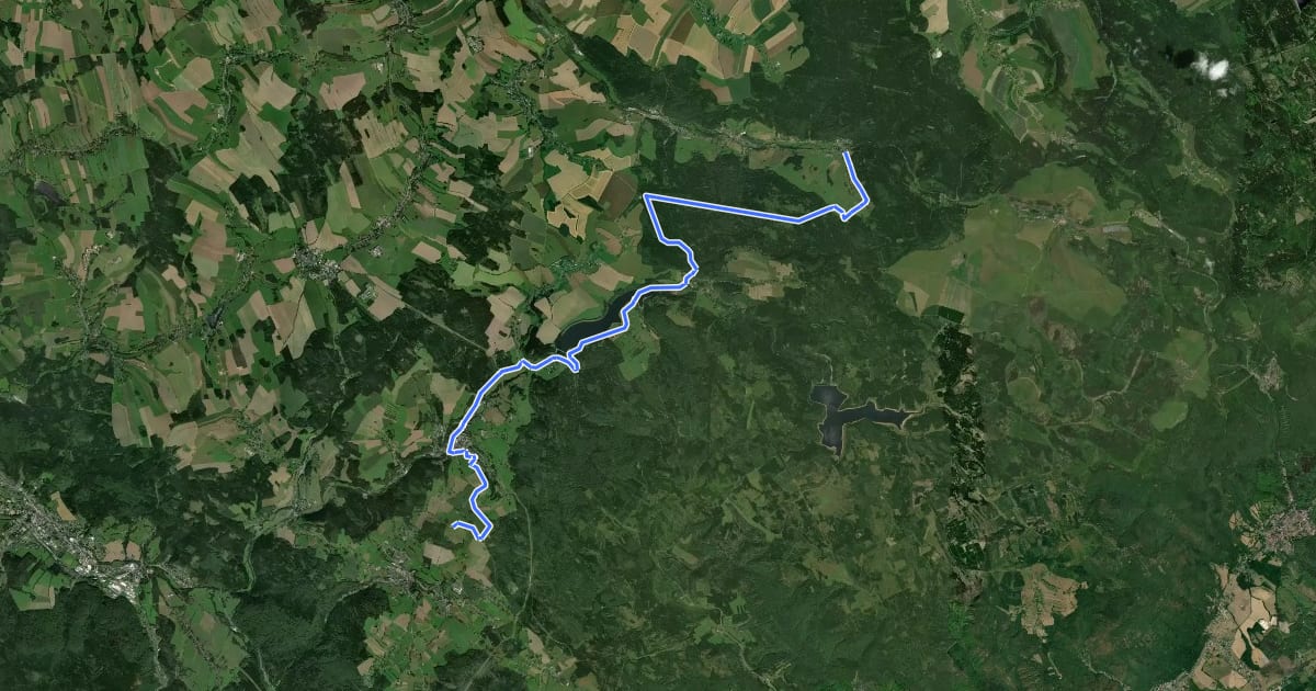 Маршрут Stoneman Miriquidi Road: Schwartenberg – Holzhau на спутниковом снимке