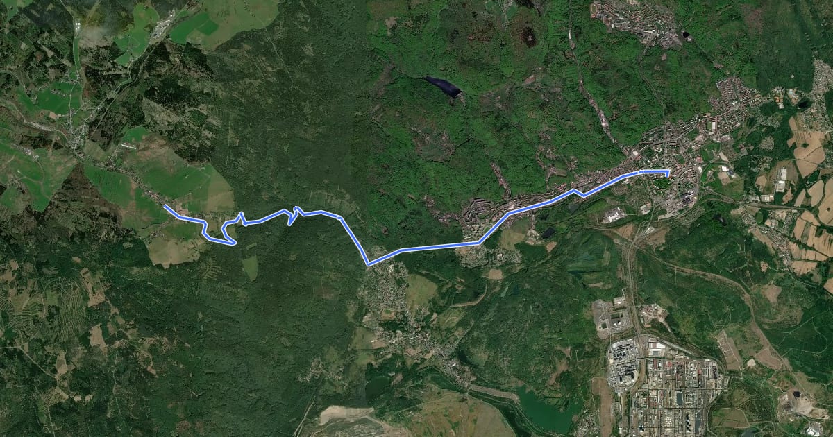 Маршрут Stoneman Miriquidi Road: Zámek Valdštejnů Litvínov – Nová Ves v Horách на спутниковом снимке