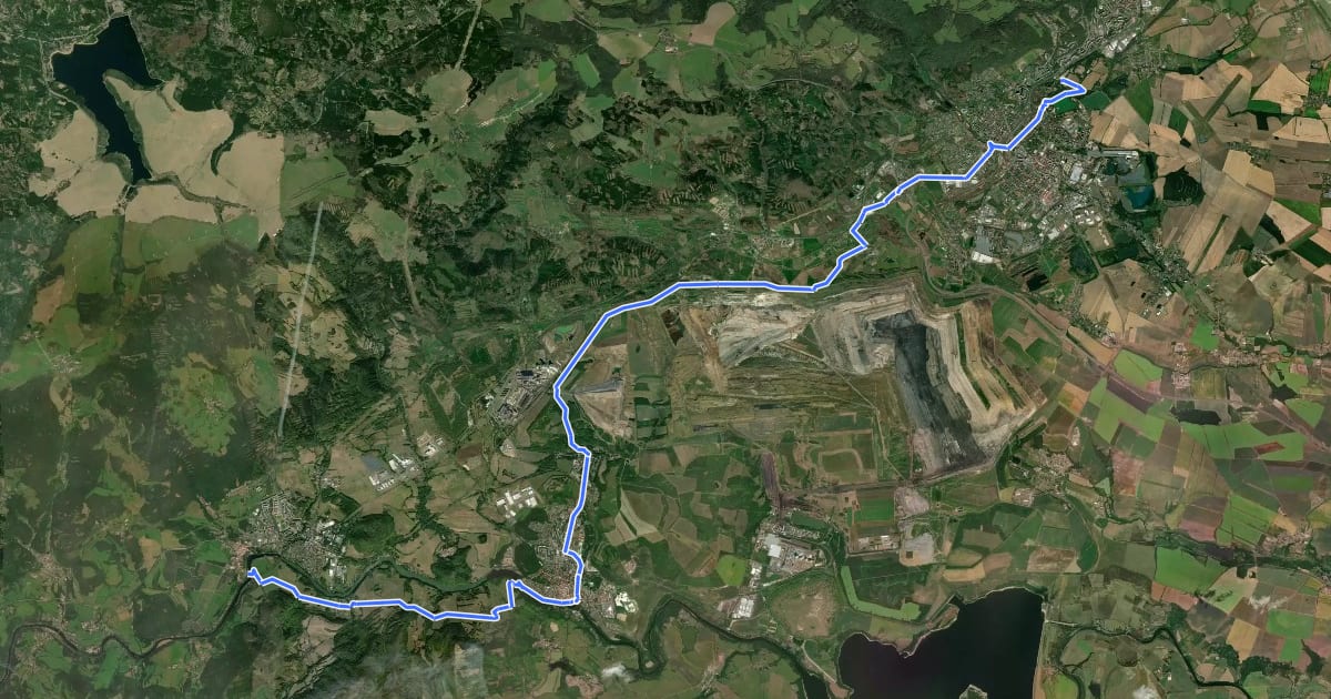 Маршрут Stoneman Miriquidi Road: Zoopark Chomutov – Klášterec nad Ohří на спутниковом снимке