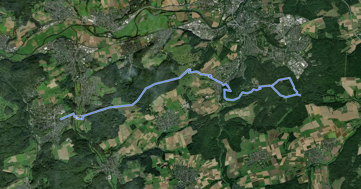 Маршрут Stoppelberg - Braunfels на спутниковом снимке