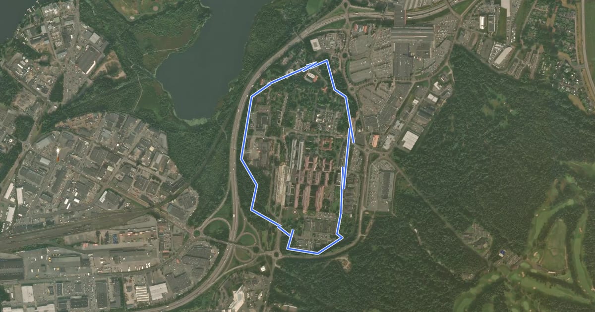Маршрут Stora Slingan на спутниковом снимке