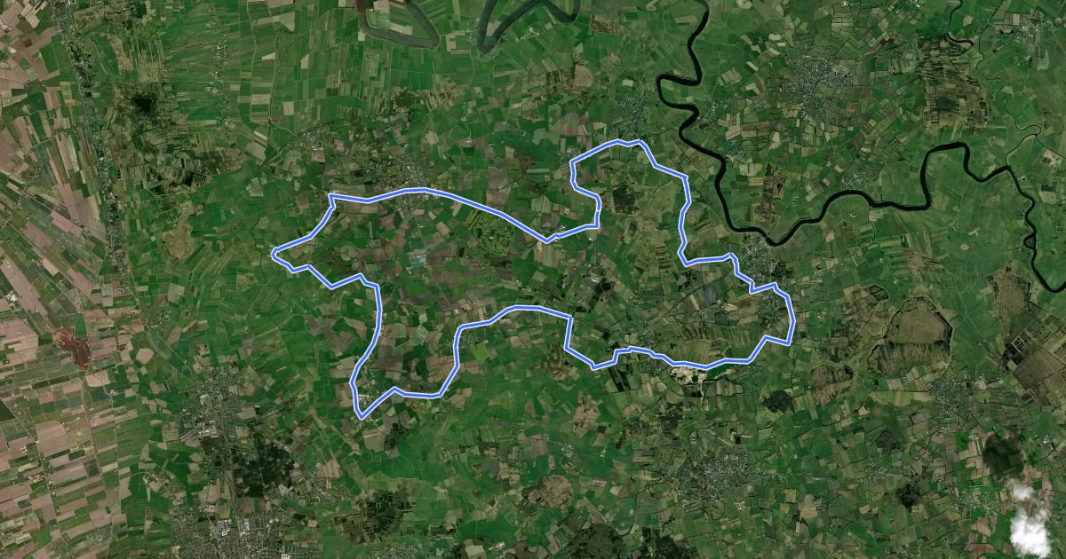 Маршрут Storchen-Erlebnis-Route на спутниковом снимке