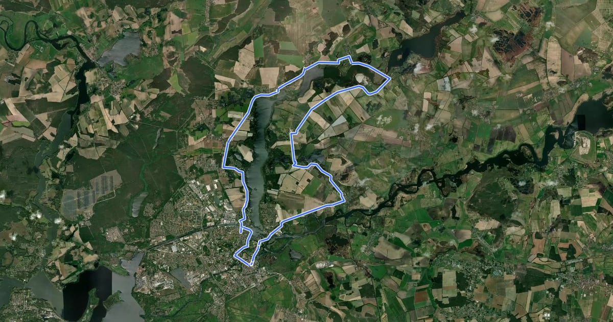 Маршрут Storchenradweg на спутниковом снимке