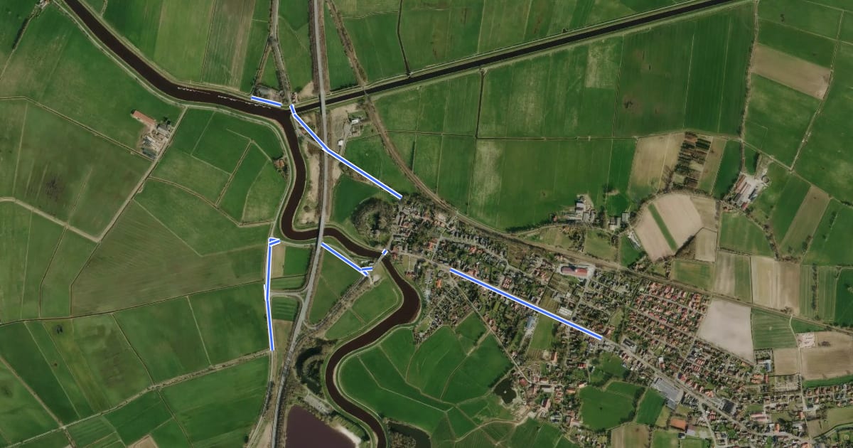 Маршрут Storchenroute Jümme на спутниковом снимке