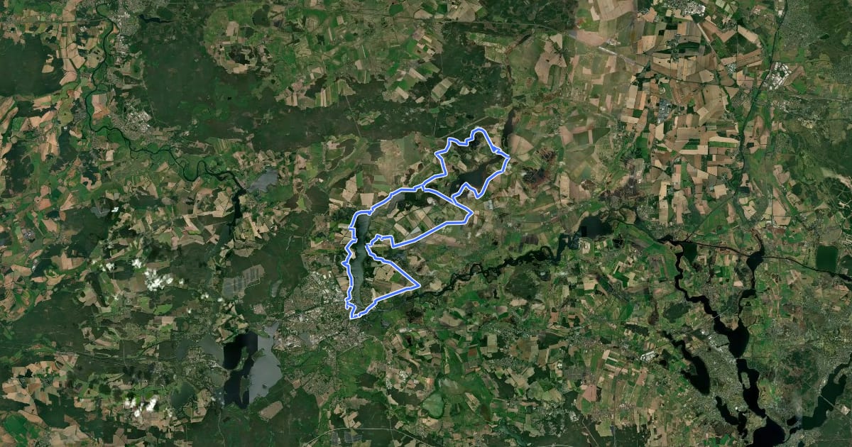 Маршрут Storchenwanderweg Beetzsee на спутниковом снимке