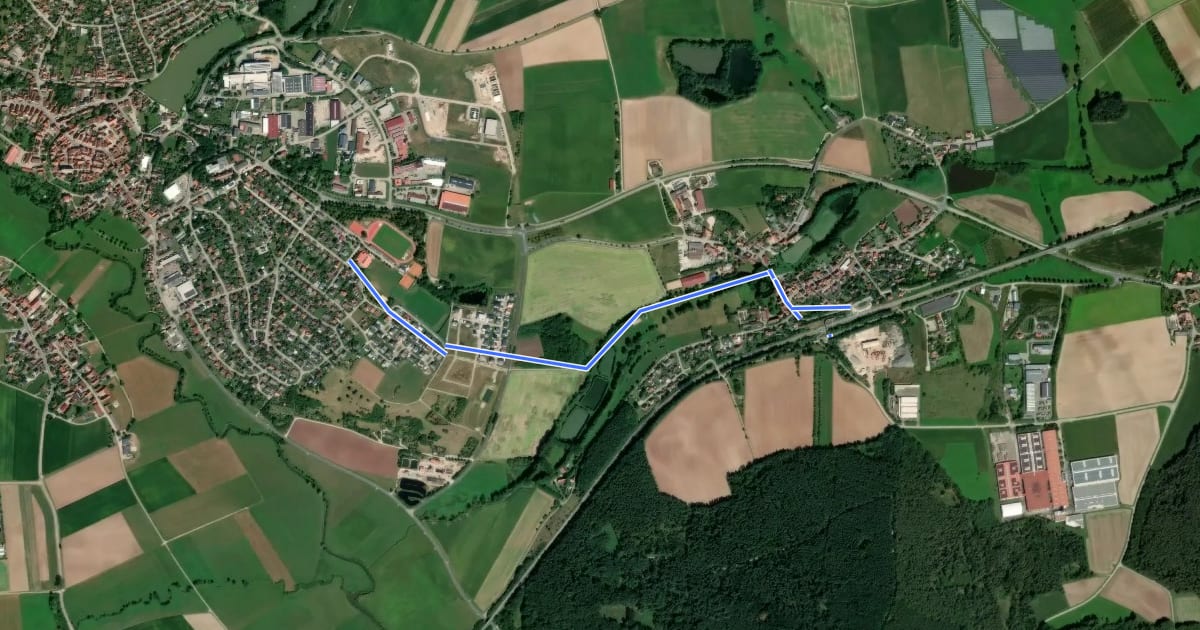 Маршрут Storchweg Leutershausen на спутниковом снимке