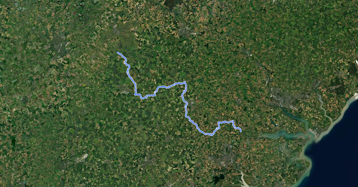 Маршрут Stour Valley Path part 2 на спутниковом снимке