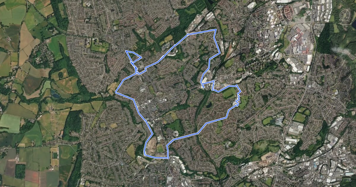 Маршрут Stourbridge Canal & Glass Quarter Heritage Trail на спутниковом снимке
