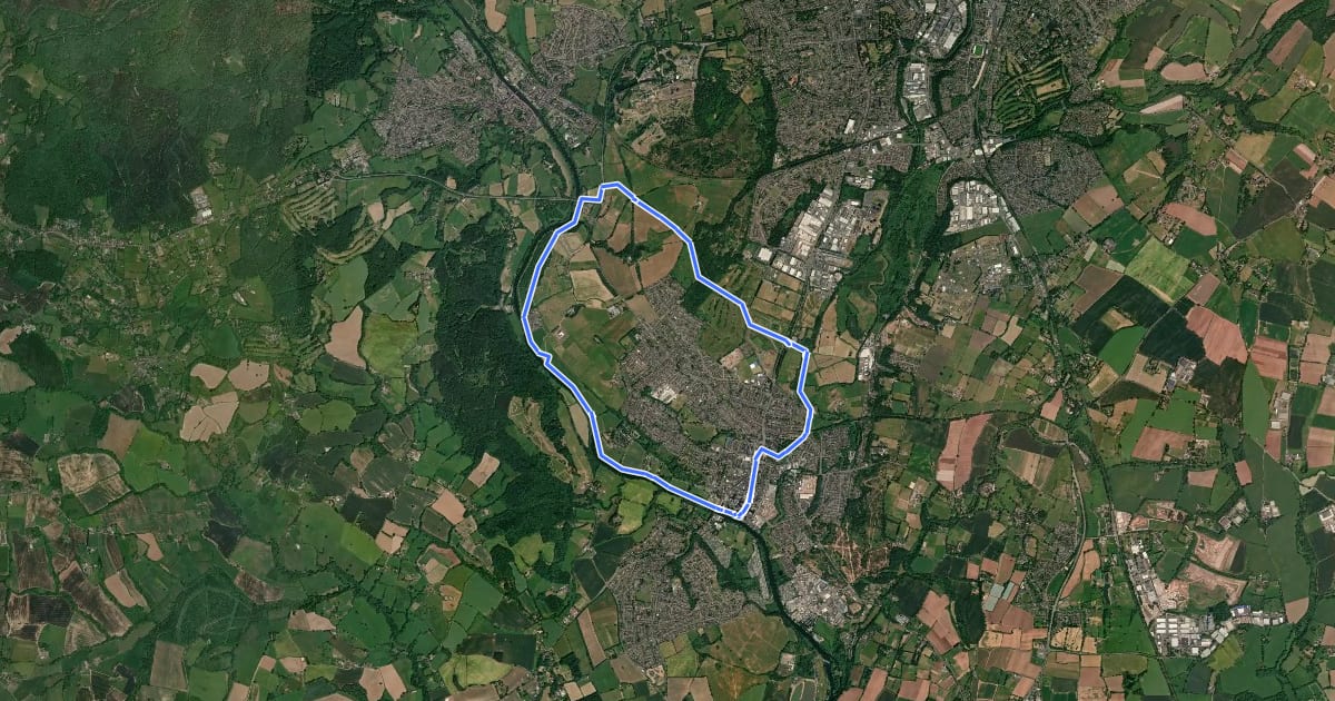 Маршрут Stourport Circular Walk на спутниковом снимке