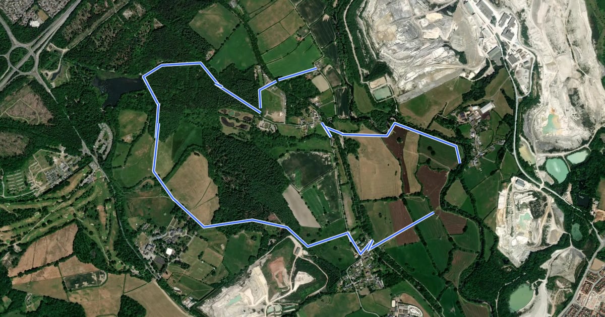 Маршрут Stover Heritage Trail на спутниковом снимке