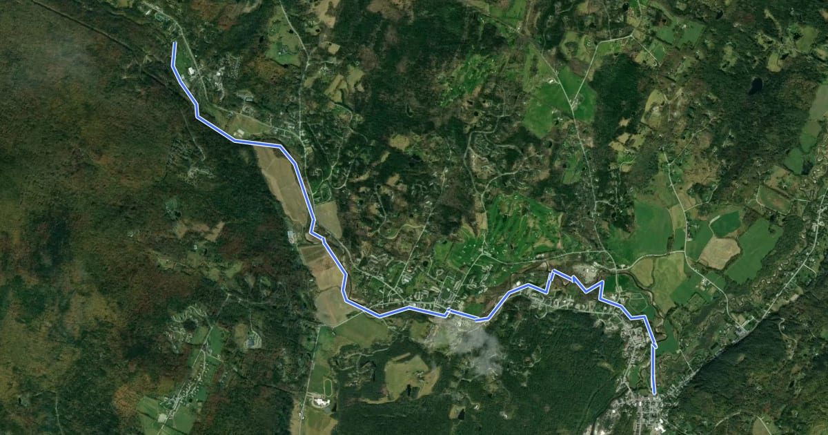 Маршрут Stowe Recreational Path на спутниковом снимке