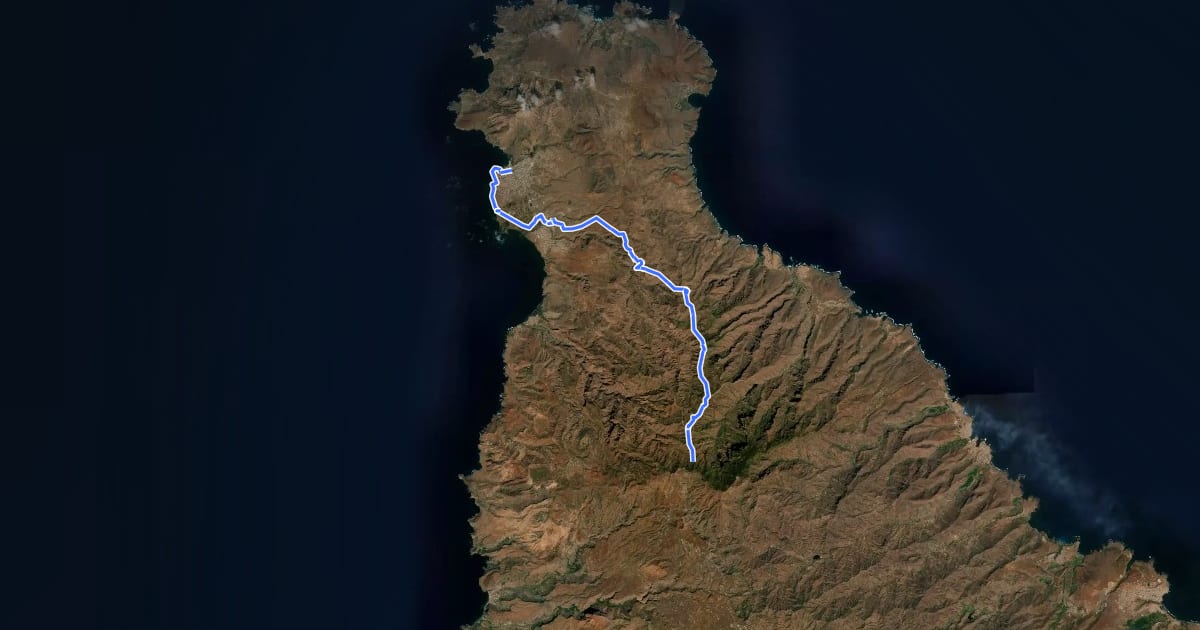 Маршрут STP4 Santiago Trails на спутниковом снимке
