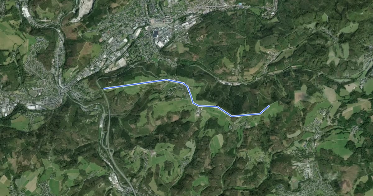 Маршрут Straße der Arbeit [Bergneustadt] на спутниковом снимке