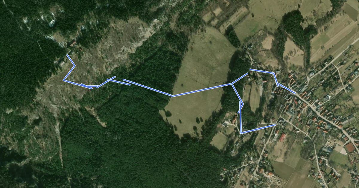 Маршрут Straßenbahnerweg на спутниковом снимке