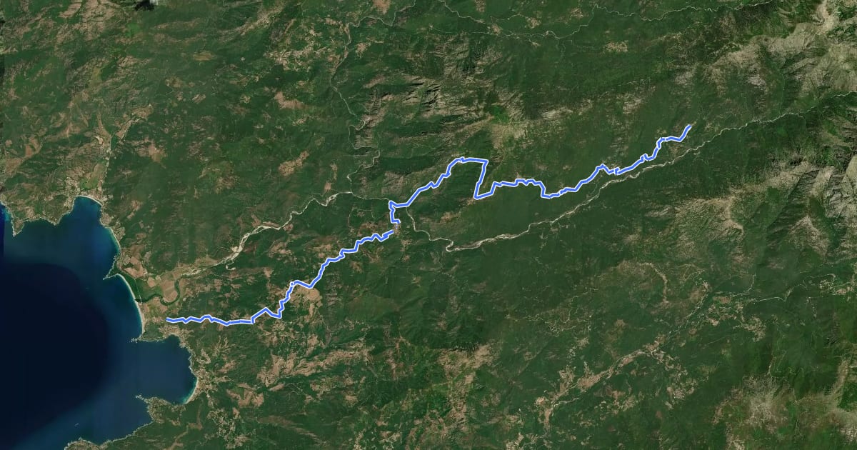 Маршрут Strada Antica Da a Cinarca à u Cruzinu на спутниковом снимке