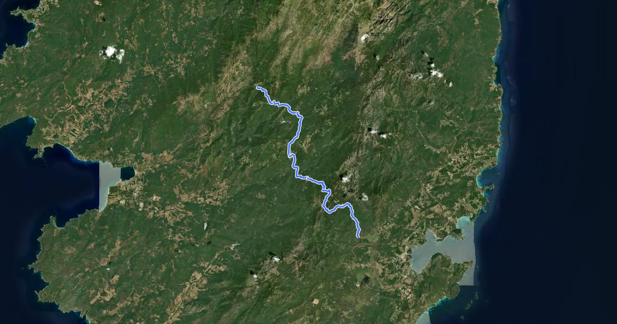 Маршрут Strada Antica Da a Muntagna à a Piaghja на спутниковом снимке