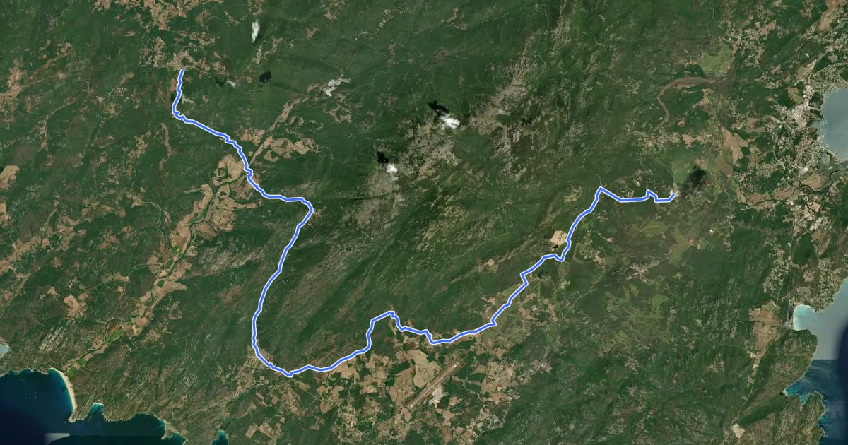 Маршрут Strada Antica Da Porti Vechju à Sartè на спутниковом снимке