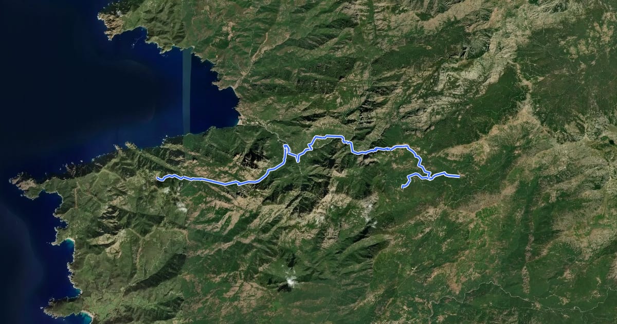 Маршрут Strada Antica Di Petra è di Legnu на спутниковом снимке