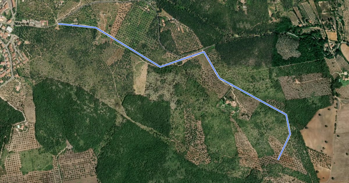 Маршрут strada degli Orti на спутниковом снимке