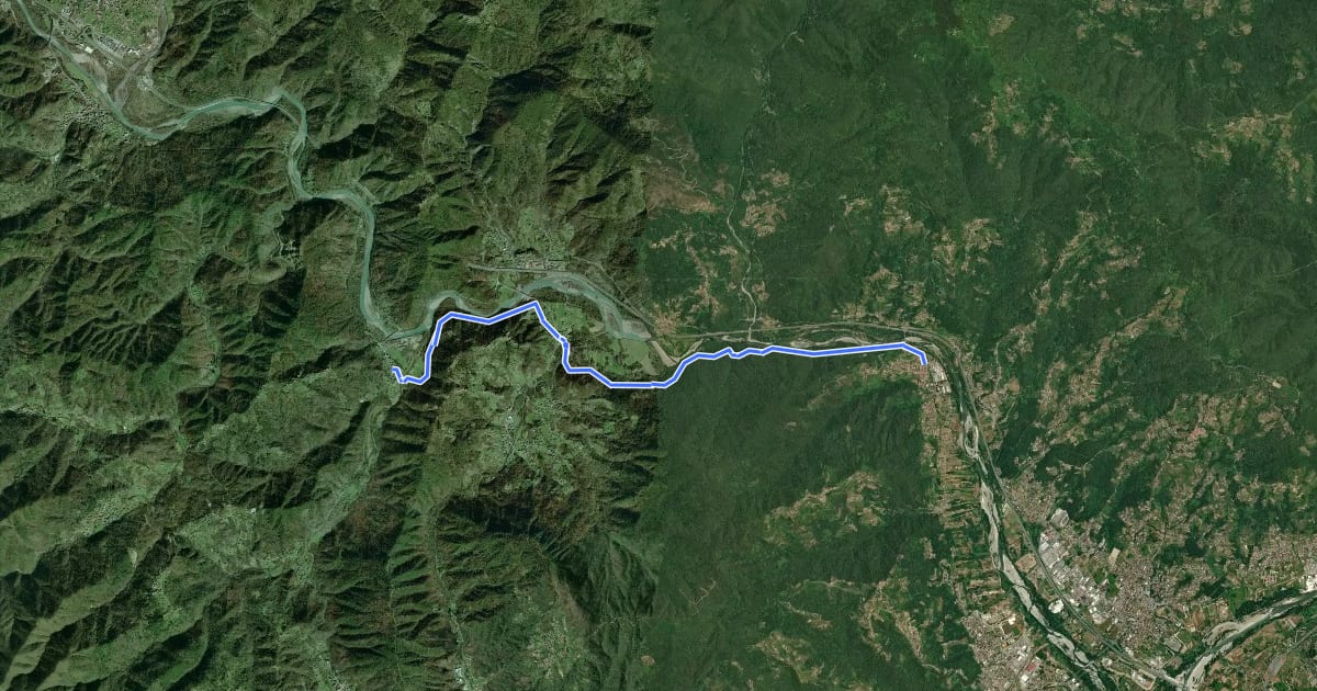 Маршрут Strada Dei Tedeschi на спутниковом снимке