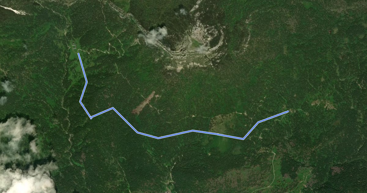 Маршрут Strada del Formai на спутниковом снимке