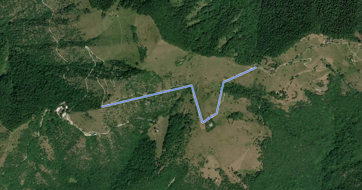 Маршрут Strada del Manos на спутниковом снимке