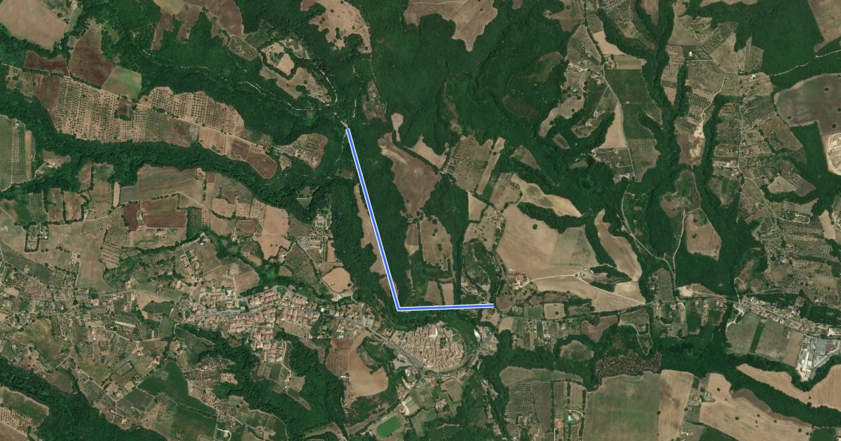 Маршрут Strada del Pappagallo на спутниковом снимке