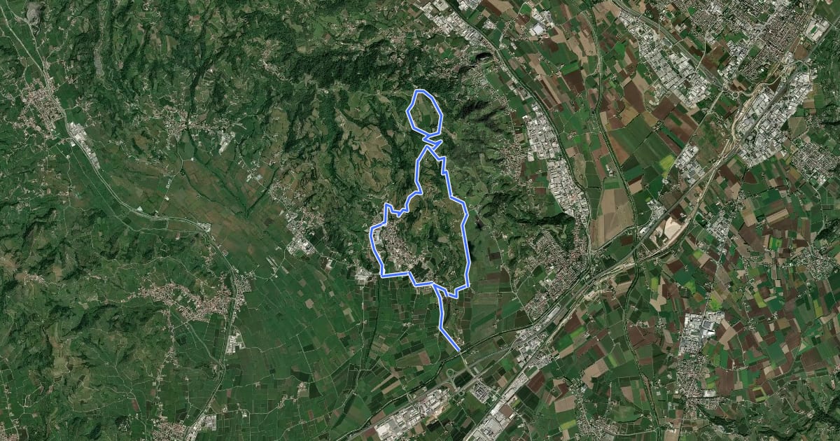 Маршрут Strada del Recioto e dei vini di Gambellara на спутниковом снимке
