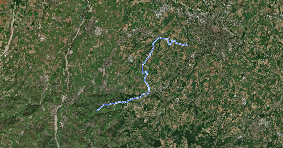 Маршрут Strada della Biodiversità на спутниковом снимке