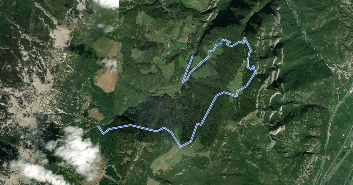 Маршрут Strada della Selva e Sentiero degli Archetti на спутниковом снимке