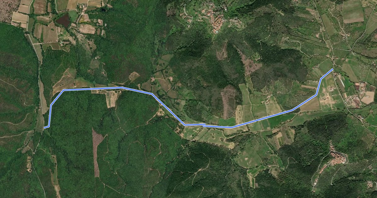 Маршрут Strada della Valle на спутниковом снимке