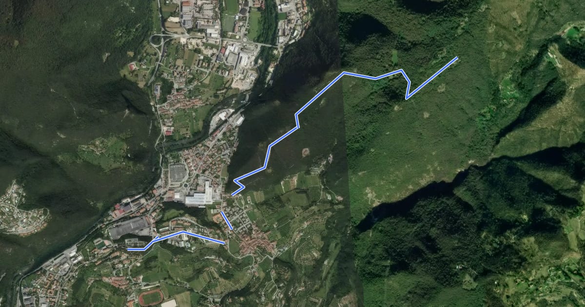 Маршрут Strada delle Guine на спутниковом снимке