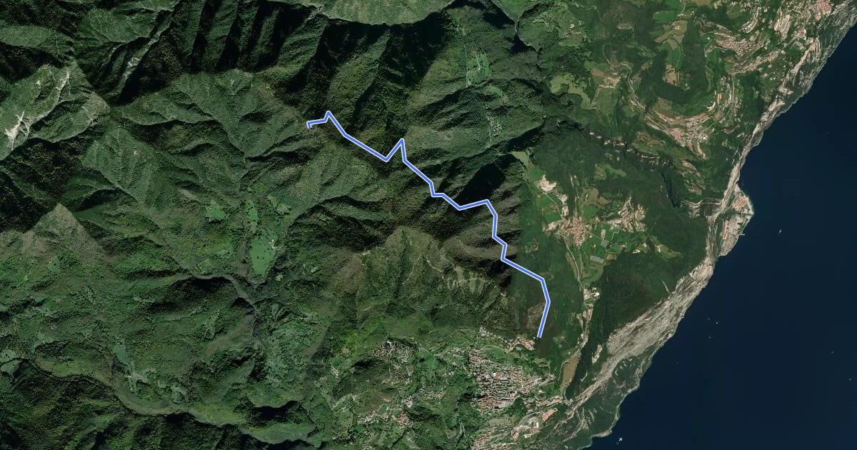 Маршрут Strada di Cima di Traval на спутниковом снимке