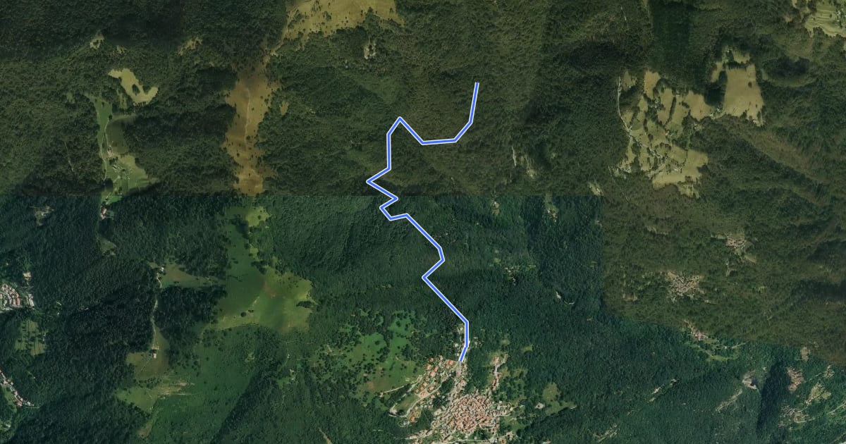 Маршрут Strada di Mezzo на спутниковом снимке