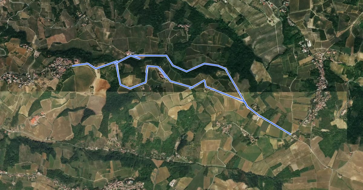 Маршрут Strada panoramica Castello-Cinque strade на спутниковом снимке
