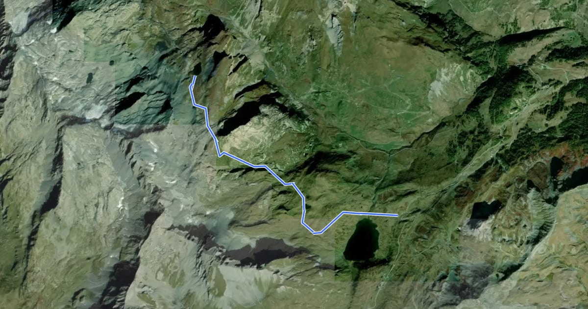 Маршрут Strada Piccolo San Bernardo (parch.Lac Verney) - Lacs de la Pointe Rousse на спутниковом снимке