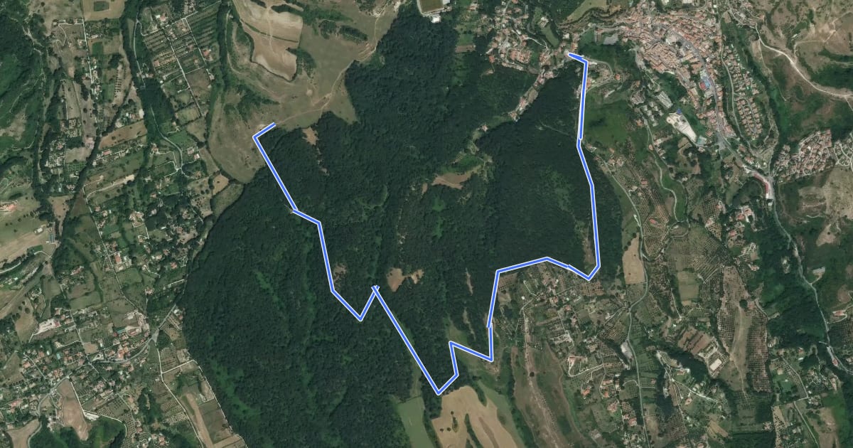 Маршрут Strada Prima Porta-Monte Quadraro на спутниковом снимке