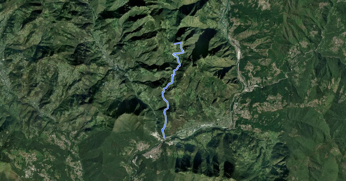 Маршрут Strada Taverna на спутниковом снимке