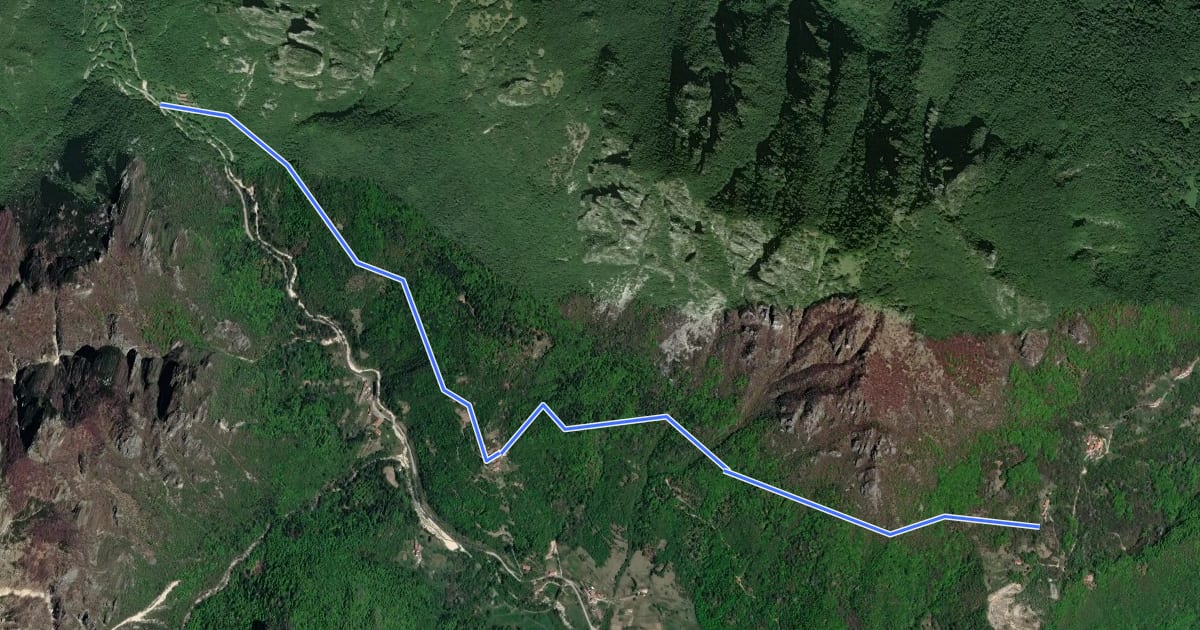 Маршрут Strada Tedesca на спутниковом снимке