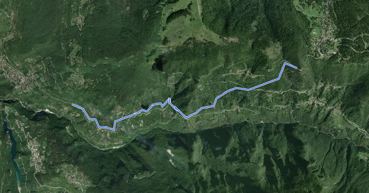Маршрут Strada Vecia Terragnolo на спутниковом снимке