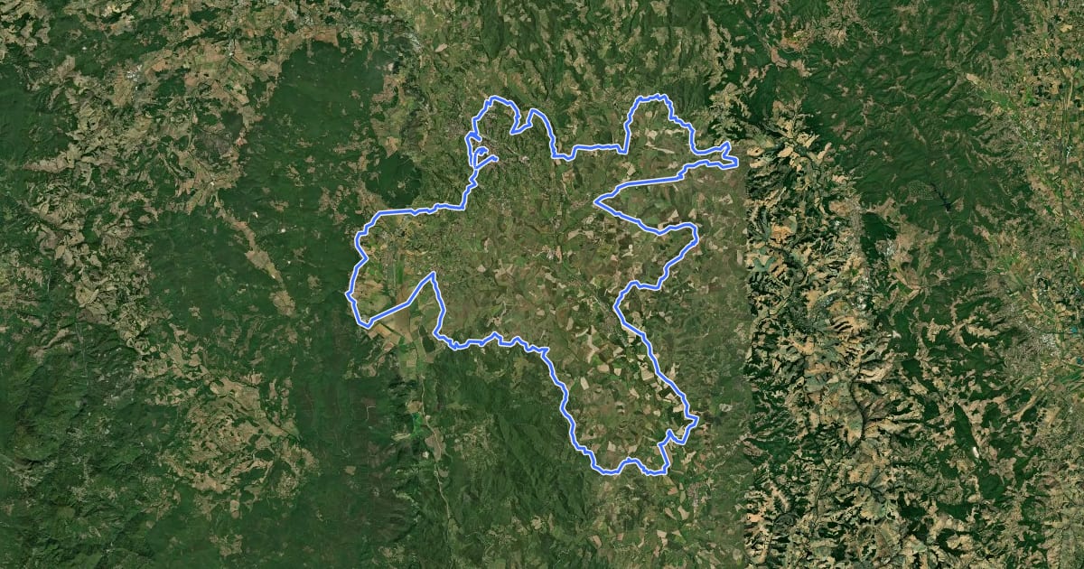 Маршрут Strade Bianche на спутниковом снимке