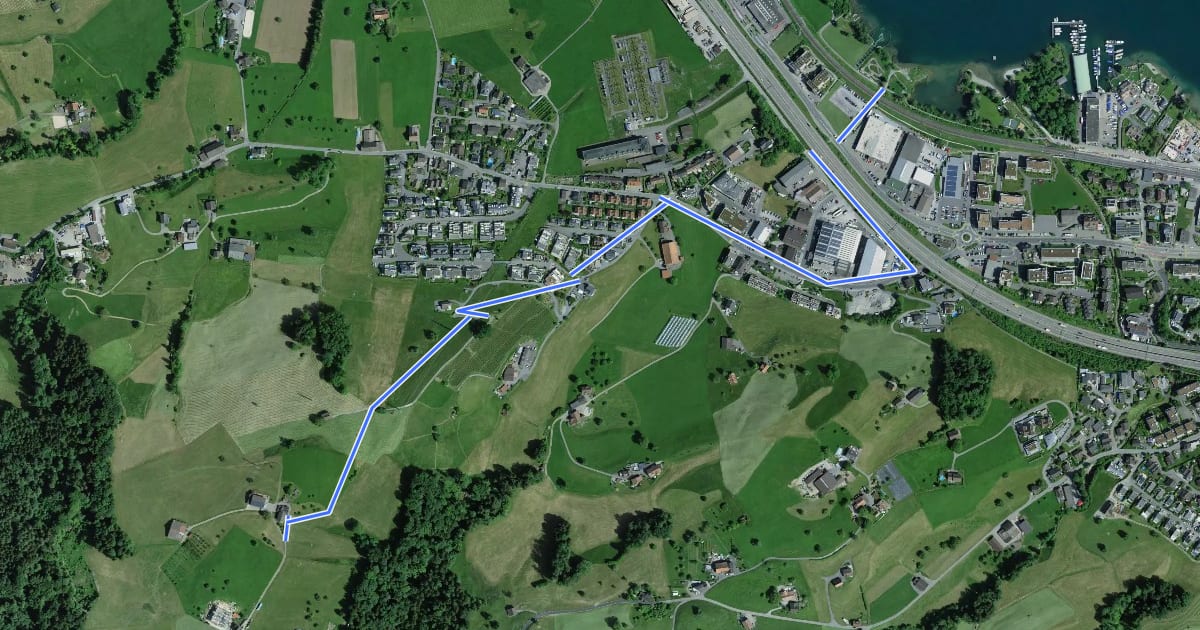 Маршрут Strandbad Altendorf - Flügenberg на спутниковом снимке