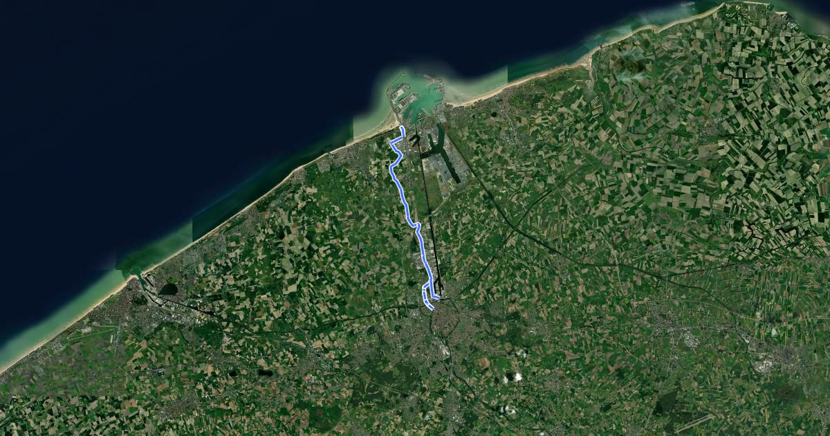 Маршрут Strandfietsroute на спутниковом снимке