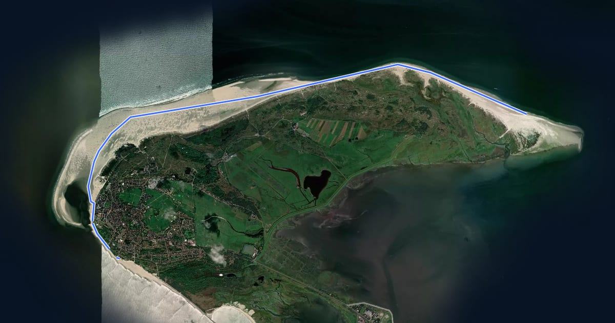 Маршрут Strandweg на спутниковом снимке