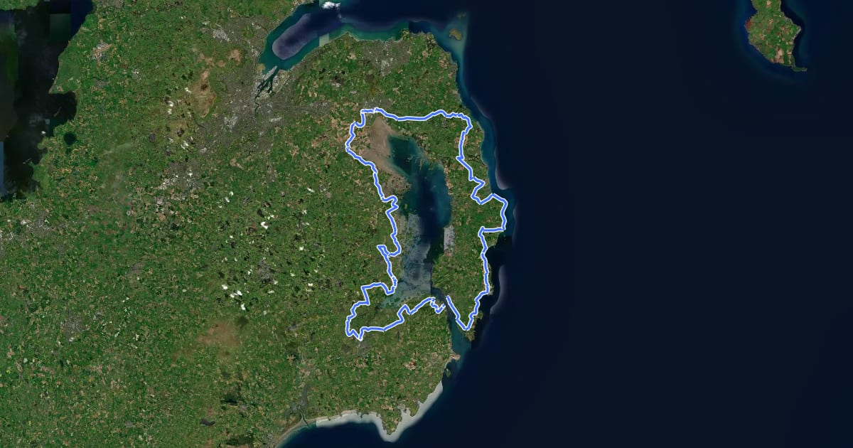 Маршрут Strangford Lough Cycle Trail на спутниковом снимке
