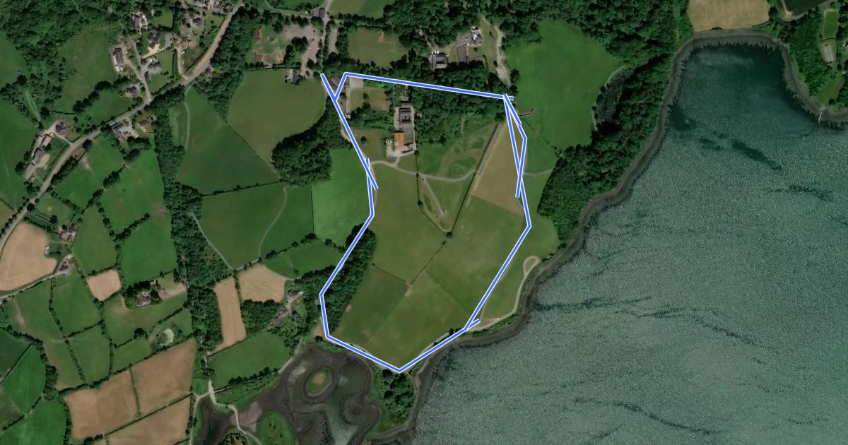 Маршрут Strangford Walk на спутниковом снимке