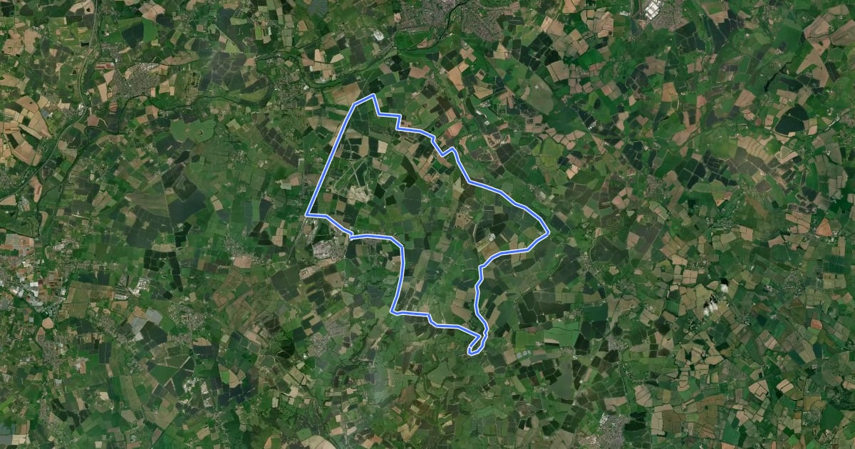 Маршрут Stratford-Ilmington на спутниковом снимке